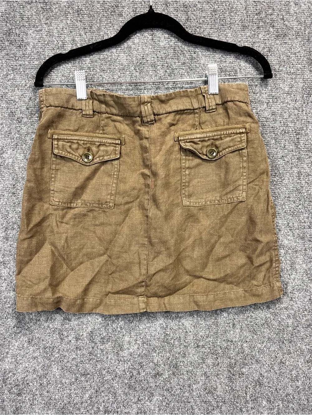 Casual Brown Linen Mini Skirt